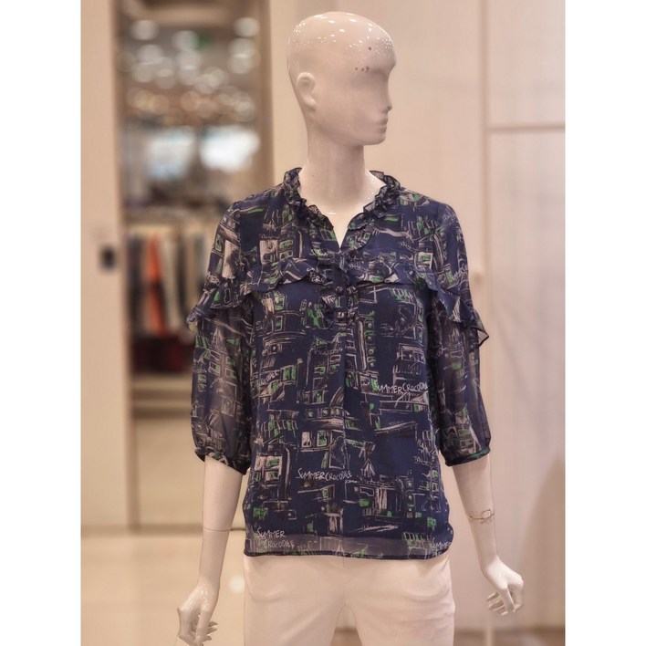 크로커다일레이디 CLDMBL123프릴디테일 프린트블라우스_JK 824144