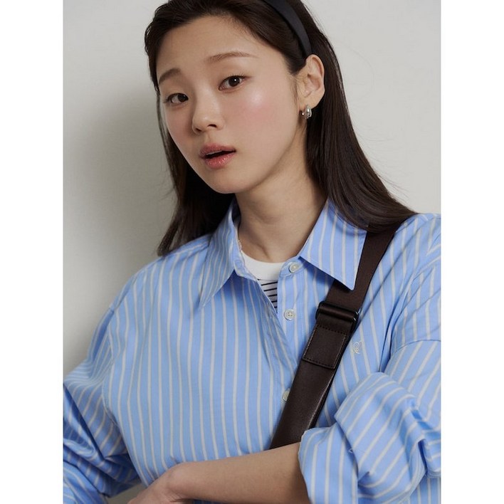 빈폴 BEANPOLE LADIES B. my 스트라이프 오버핏 셔츠  블루 247171