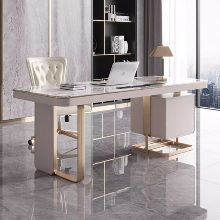 피아라 책상 사무용 서재 중역용 고급 화강암 상판 서랍장 원장실 서랍장 컴퓨터 PC ㅌ데스크