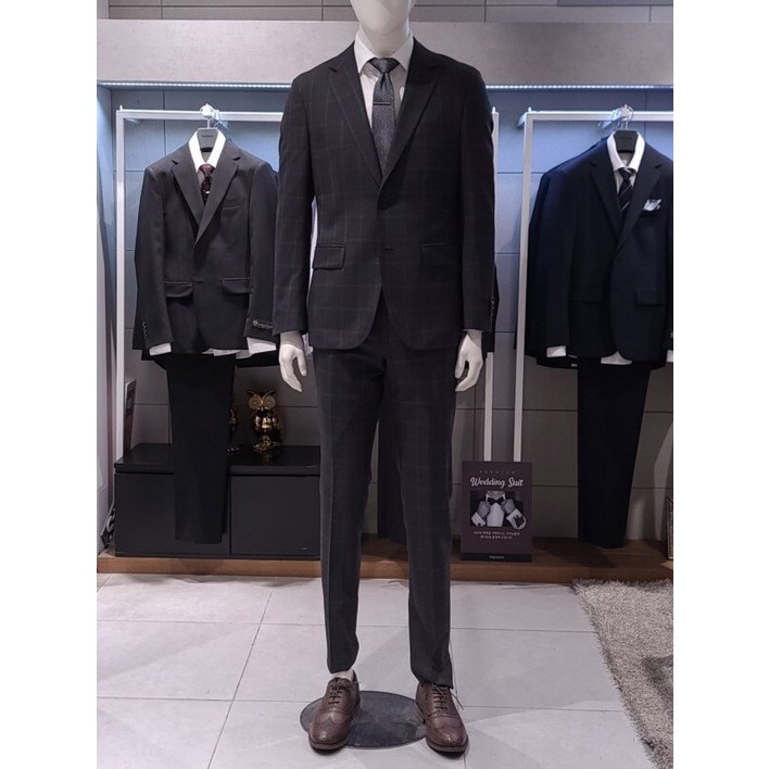트루젠 남성 봄 여름 이태리 프리미엄 차콜체크 이태리수입 드라고 남자 정장 수트 양복 데일리 예복