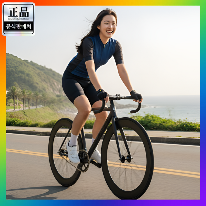 픽스플로우 TSNAMI 브레이크 증정 픽시 자전거 정품 입문용 충격흡수 레이싱 로드 고정 기어, 1개, 190cm, 올블랙 레이싱모델