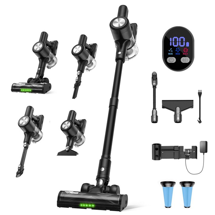 신형 차이슨 무선 진공청소기 다양한 구성품 46KPA 강력 흡력 60분 장시간 사용