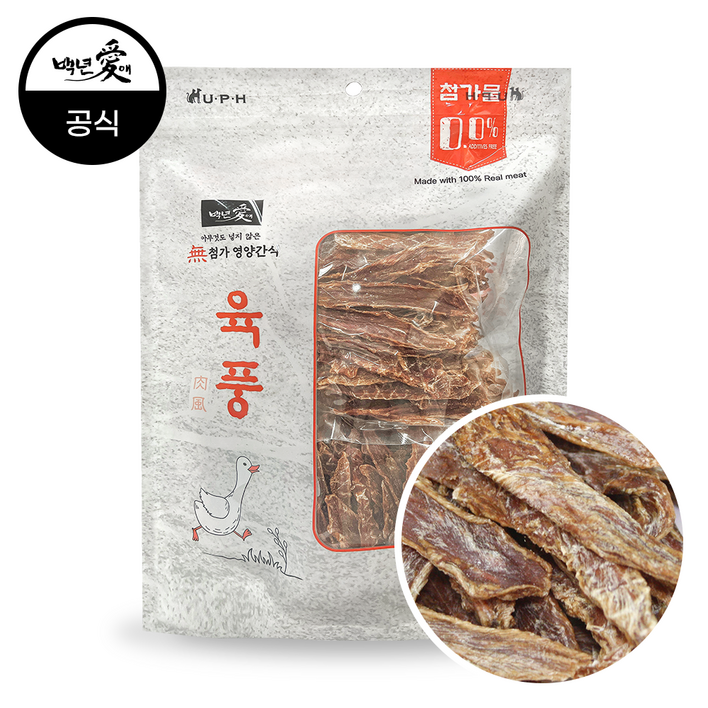 백년애 육풍 무첨가 강아지 간식 오리 슬라이스 540g, 1개, 540g