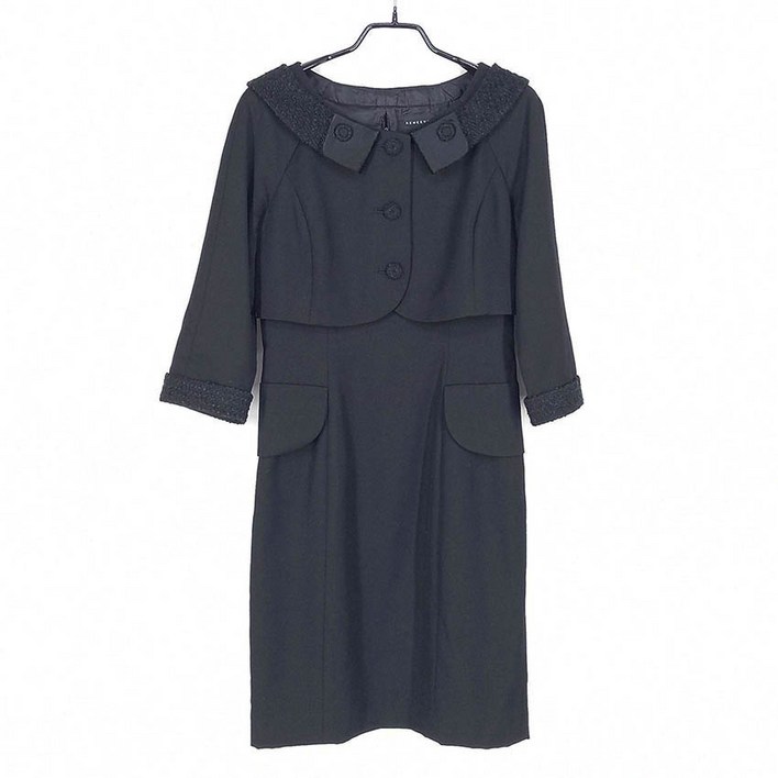 빈티지다온 레니본 여성 춘추 6부소매 미니원피스 블랙82