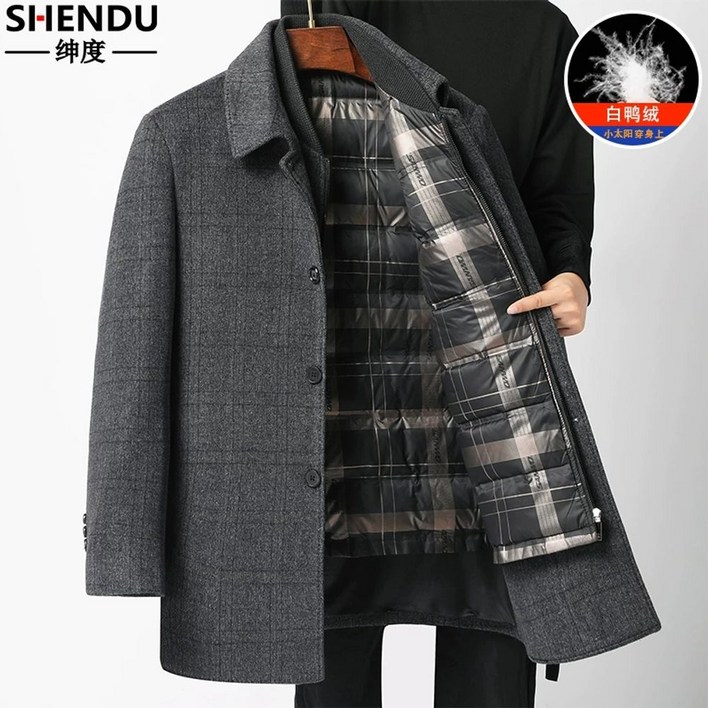 바바리 겨울 남자맥코트 발마칸코트 울56 다크그레이기모