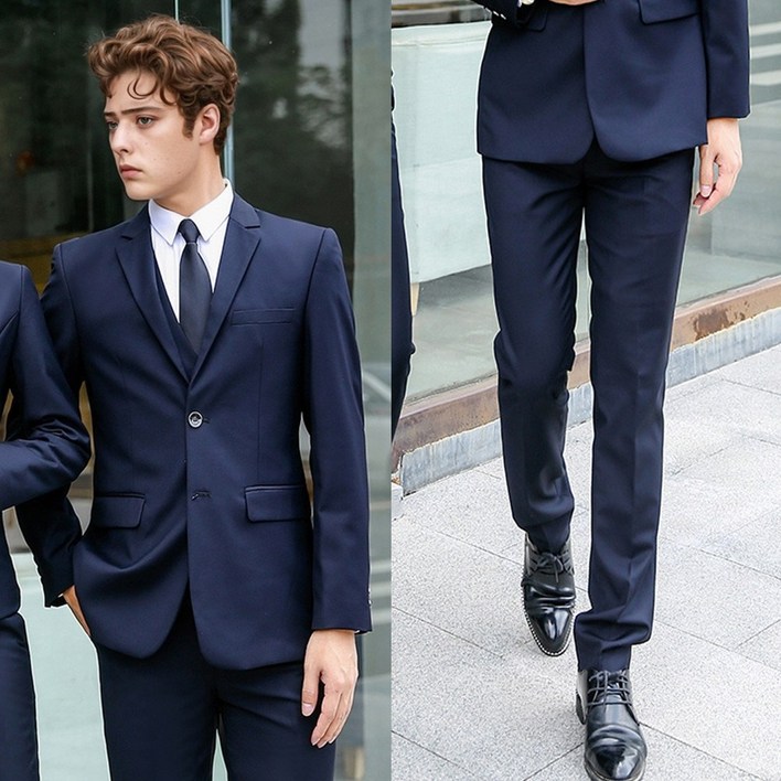 대여네이비 남자 캐주얼 긴팔 면접정장 세트