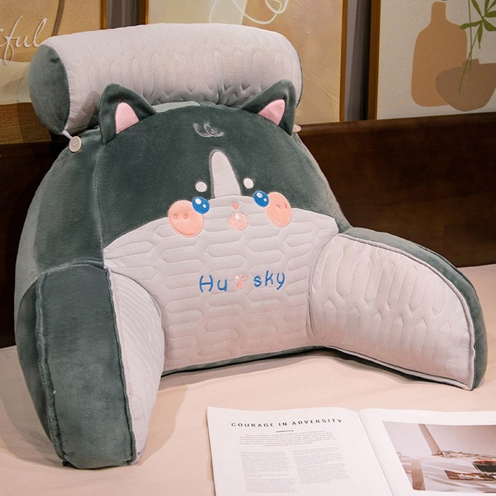 Jeernare 등받이쿠션 푹신한 침대 허리쿠션 대형 소파쿠션 라텍스 커버, 그레이