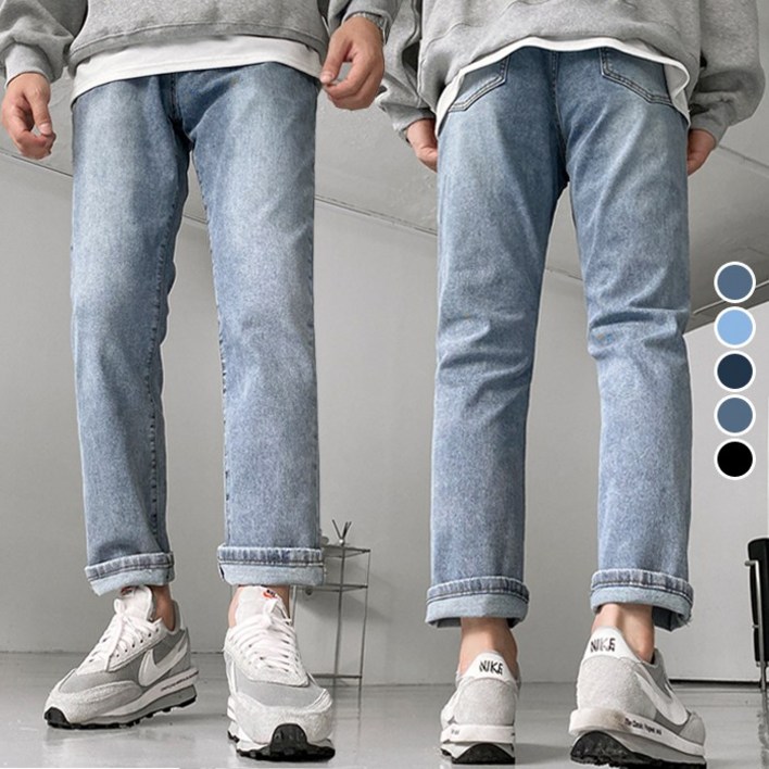 사계절 청바지 히든밴딩 스판 테이퍼드 빅사이즈 일자 워싱 국민 팬츠 청바지 5color