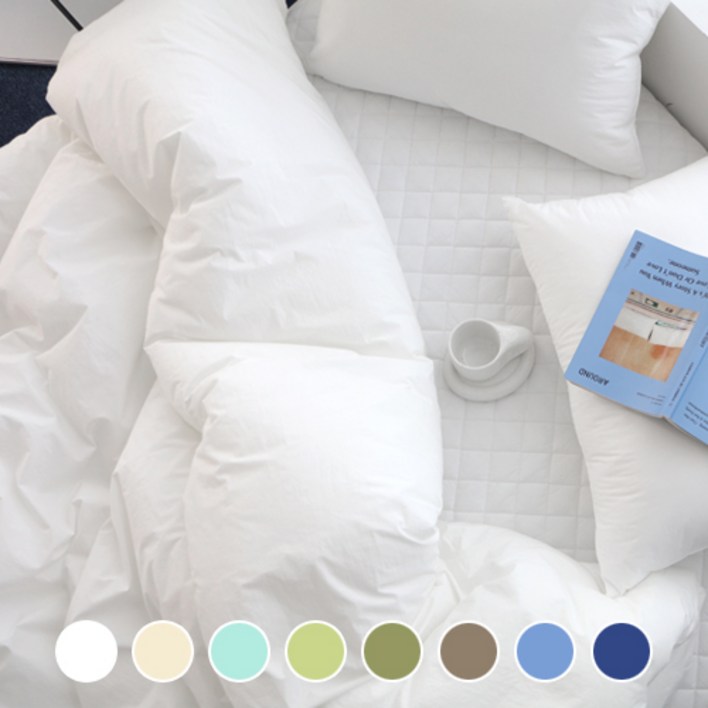 베이직톤 고밀도 80수 호텔 이불커버, 퓨어화이트