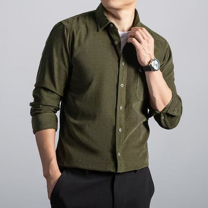 J nd O남성 봄가을 간절기 골덴 코듀로이 긴팔 캐주얼 셔츠