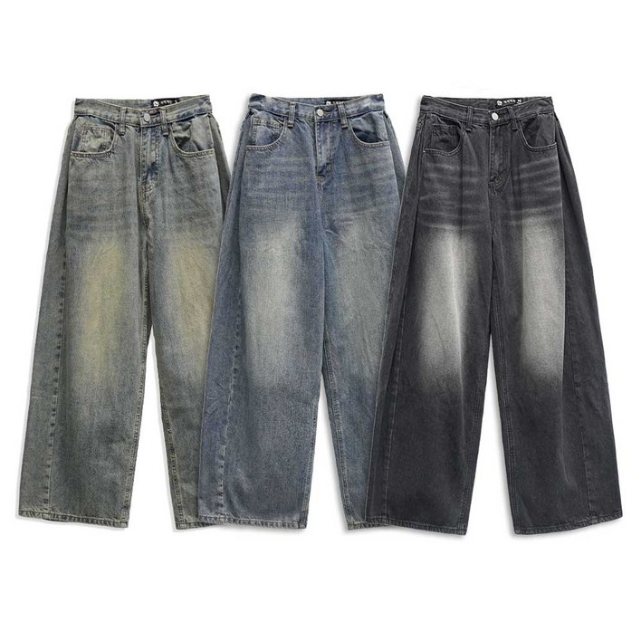 키140키150키160 자체제작 키키코 폴딩핀턱와이드데님팬츠 와이드 청바지 여성 키작녀 봄 가을