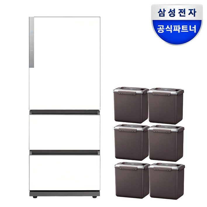 삼성 비스포크 김치냉장고 스탠드형 3도어 신형 김치플러스 화이트 300리터급 328L