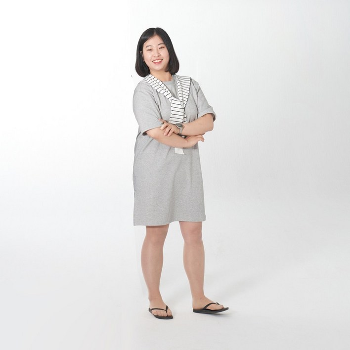 워나샵 국내제작 톰즈 라운드 반팔원피스 긴팔원피스 중 선택 숏(5부) 롱(7부) 44~77 사이즈