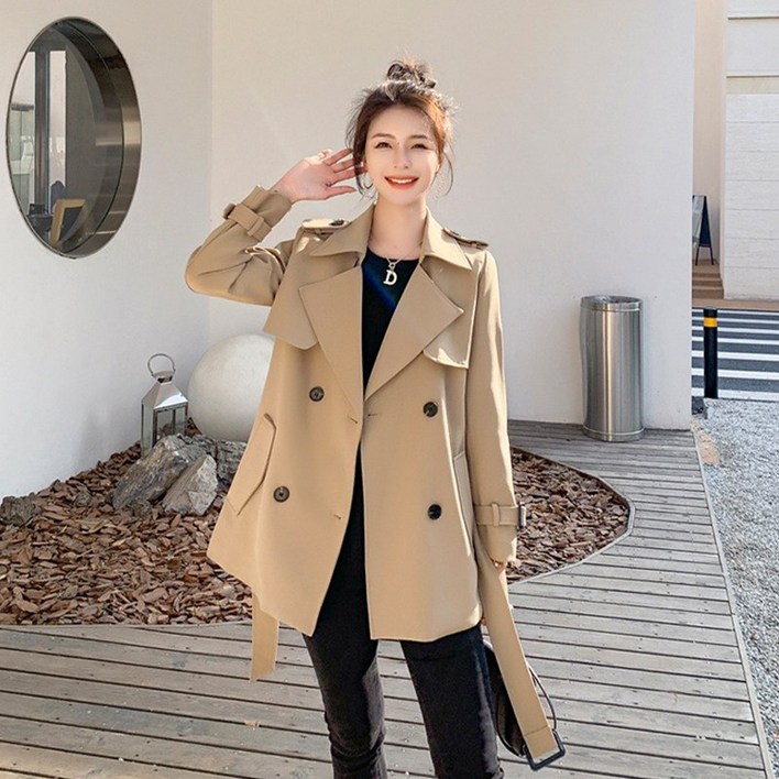 스피세프 더블 여성 트렌치코트 예쁜 캐주얼 여성 코트