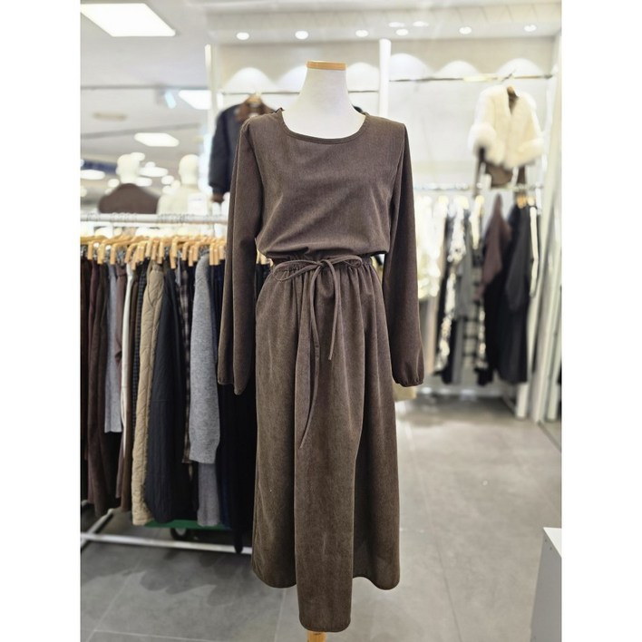 밸리걸 브라운 코듀로이 스트링 원피스 611880