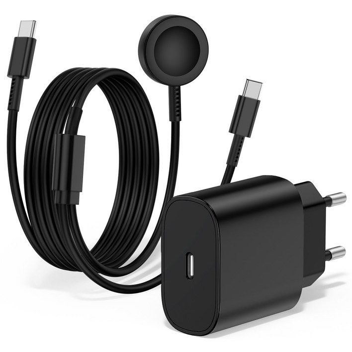 루미아코어 25W PPS PD 3.0 초고속 충전기 갤럭시워치 호환 2in1 유무선 충전케이블 60W 180cm