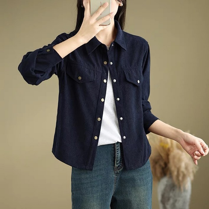 휠렉스 여성  캐주얼 카라넥 투포켓 셔츠 JT309