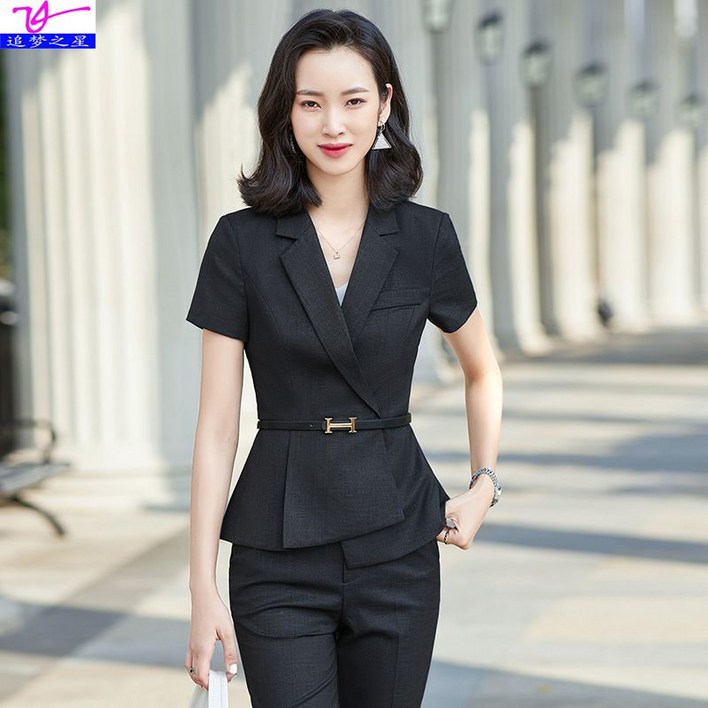 여성 정장 여름 바지 명품스타일 정장 면접  빅사이즈 반팔 봄 가을 맞춤 여자 웨딩 의상 커플 공무원 투피스 면접복 김남주 봄간절기벨트끈세미 셋업 세트 수트 린넨자켓 예복 대여 촬