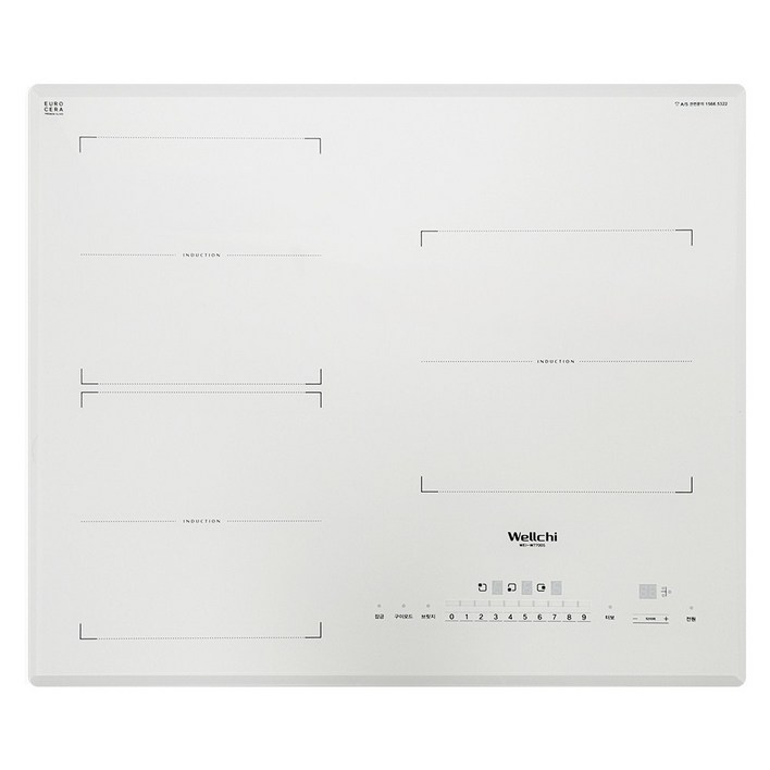 3구 전기레인지 빌트인 스텐드 하이라이트 인덕션, 빌트인, 화이트