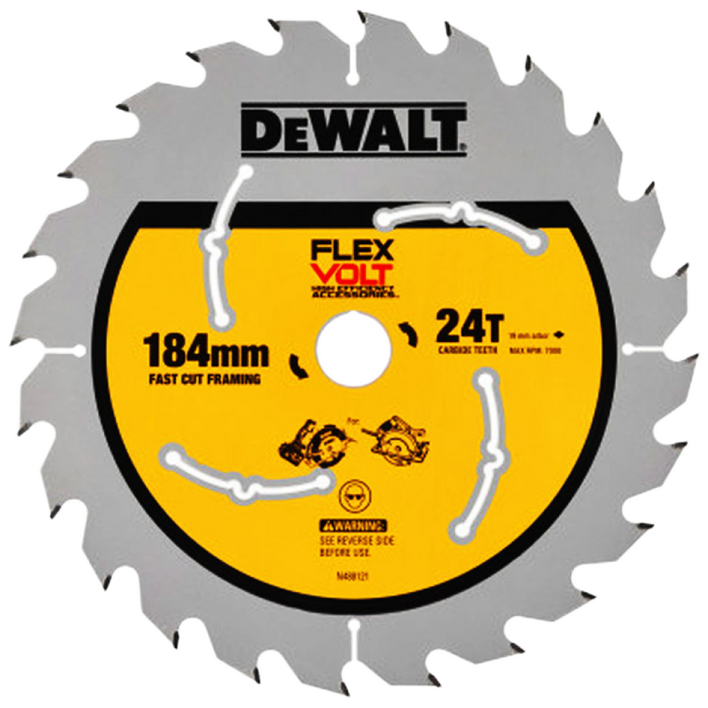 디월트 원형톱날 팁쏘 목재용 184mm 24T DWA714124WFV, 1개