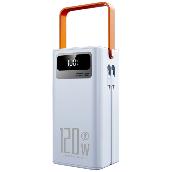 고속충전 80000mAh 초대용량 보조배터리 LED조명 충전잔량표시 캠핑 낚시 차박, 화이트