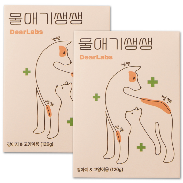 울애기쌩쌩 반려동물 종합영양제 눈 피부 관절 면역 장 케어, 60정, 종합영양제, 2개