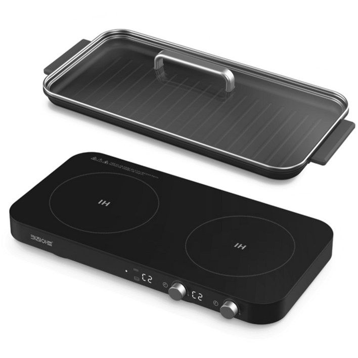 키친아트 라팔 인덕션 2구  와이드그릴팬, 프리스탠딩, KIG2800FS전용그릴포함