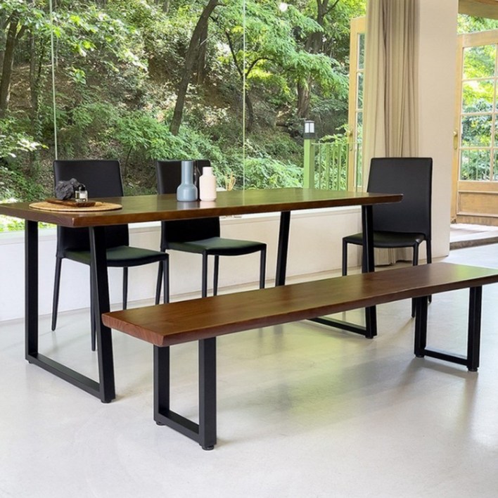 베르디안 로나 우드슬랩테이블 1800 원목테이블 원목식탁 6인용 8인용 원목식탁