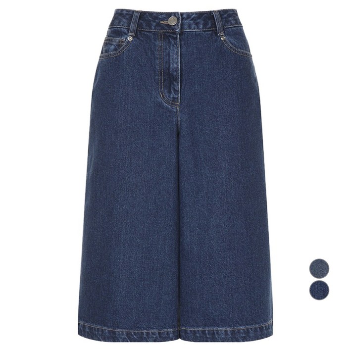 올리브데올리브 여성용 크롭 와이드 데님 팬츠