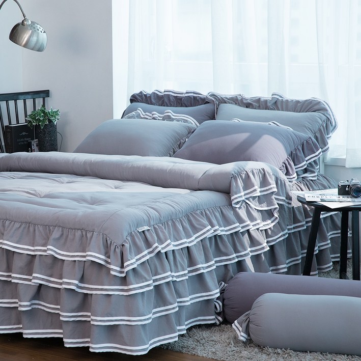 류금숙 투라인 프릴 차렵침구 숏이중 풀세트