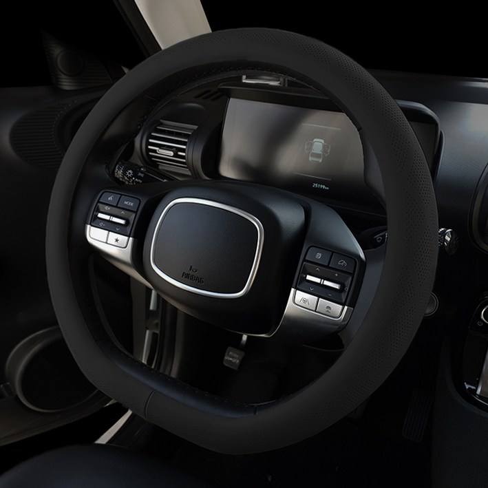 인스톨 캐스퍼/캐스퍼EV 전용 다이아몬드 타공 가죽 D컷 핸들커버