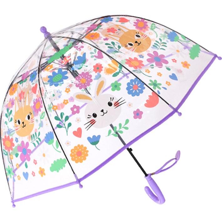 키즈스퀘어 아동용 투명 돔형 우산 토끼 유아동패션