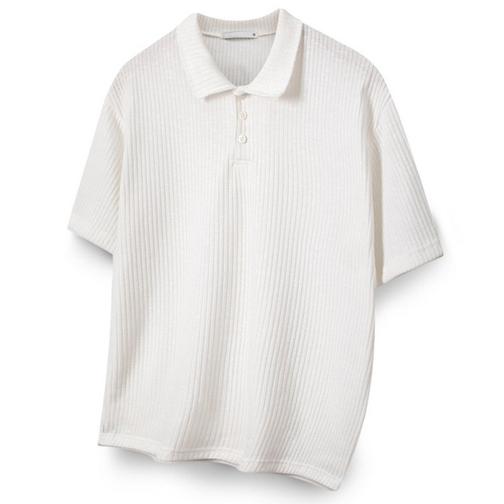 해리슨 남성용 애플 골지 카라 니트 반팔 SNC1001