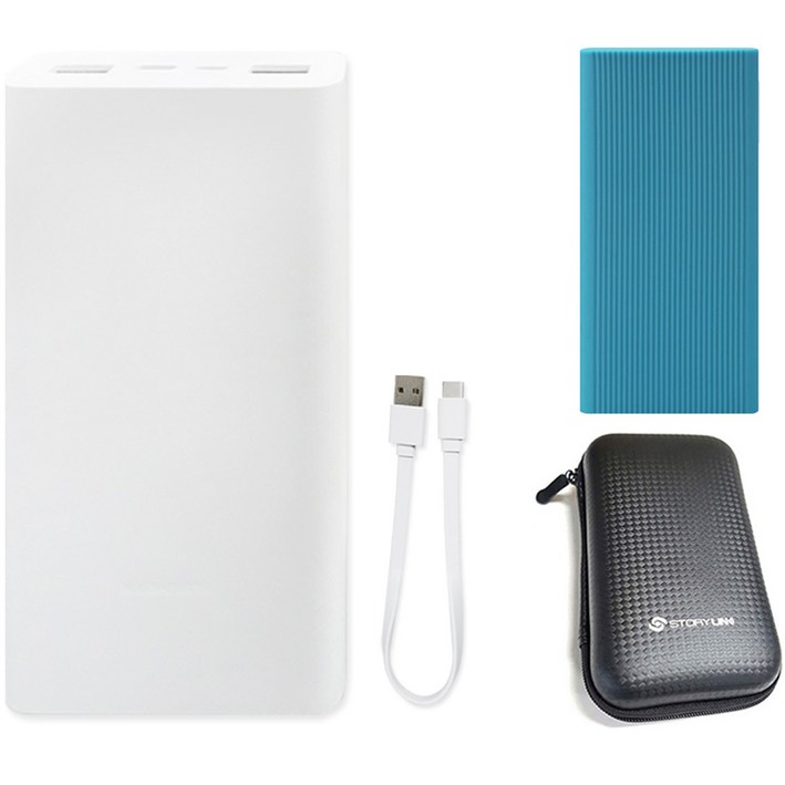 샤오미 7세대 22.5W 대용량 초고속 충전 C타입 휴대용 보조배터리 20000mAh + 스토리링크 + 파우치 세트