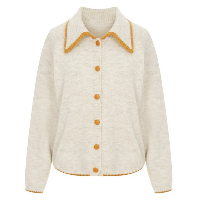 샐리 여성용 배색라인 카라 가디건 I6A-CCA007