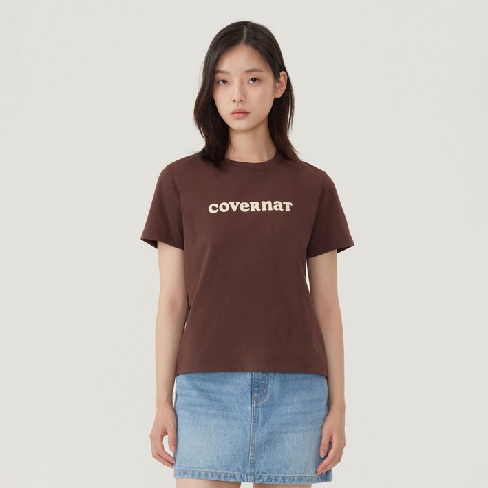 커버낫우먼 여성용 쿨코튼 쿠퍼로고 티셔츠