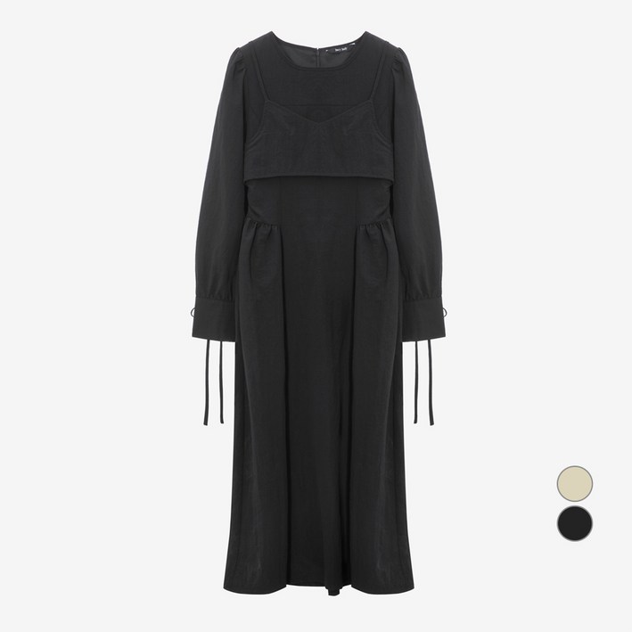 쥬시쥬디 여성용 뷔스티에 + 레이어링 롱 원피스 세트 JZOP125B