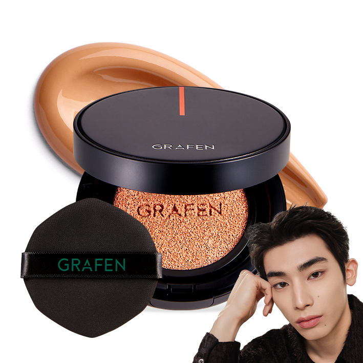 그라펜 남성용 핸섬 커버 쿠션 페이스메이크업 14g, 3호, 1개 그라펜 남성용 핸섬 커버 쿠션 페이스메이크업 14g, 3호, 1개