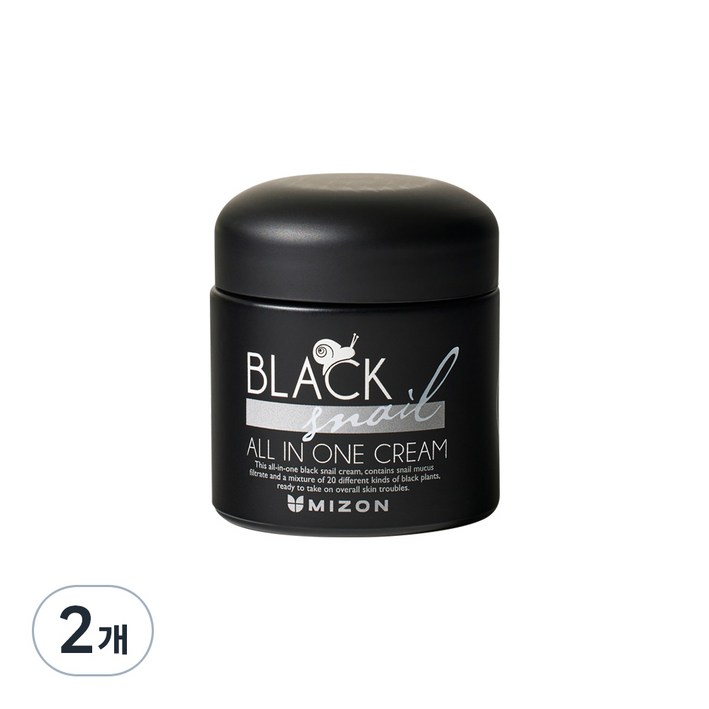 미즈온 블랙 스네일 올인원 크림, 77g, 2개