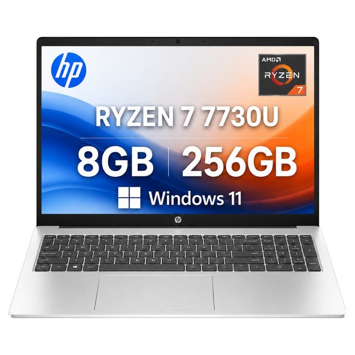 HP 2026 노트북 15.6 라이젠 7 AMD Radeon, 네추럴실버, 15fc0751AU, 256GB, 8GB, WIN11 Home