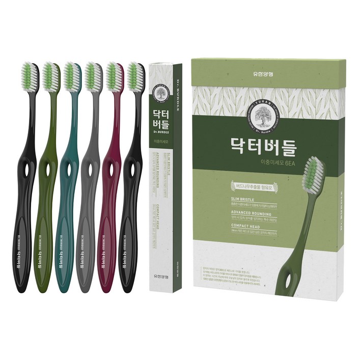 닥터버들 이중미세모 칫솔, 6개입, 1세트 닥터버들 이중미세모 칫솔, 6개입, 1세트