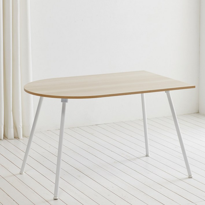 스칸디무드 쿠크 반타원형 4인용 식탁 테이블 1200 x 800 mm, 메이플