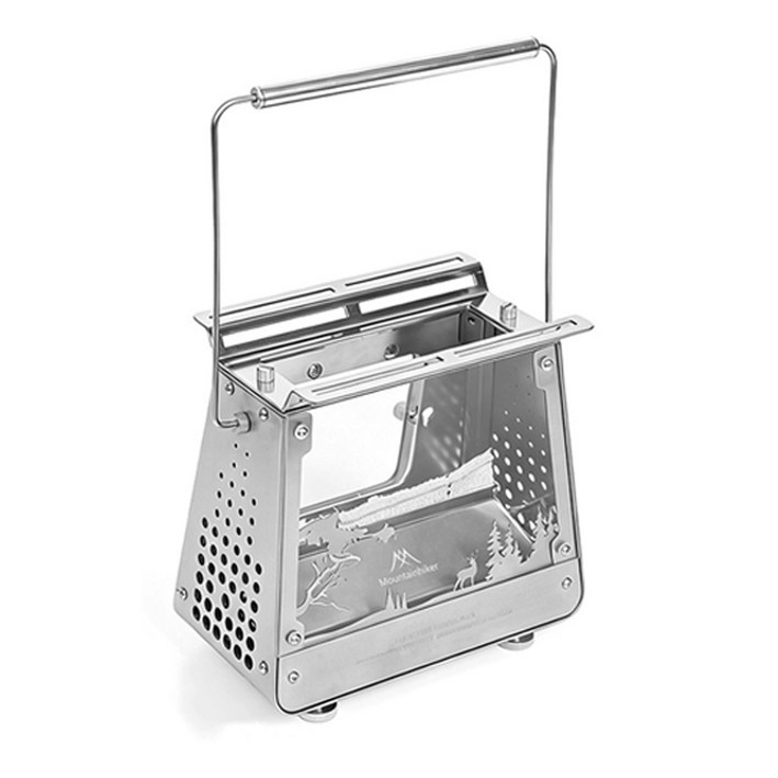 마운틴하이커 오일 램프 미니 화로 불멍 화로대 아이언 스토브, 1개, 실버 SZK1302-1