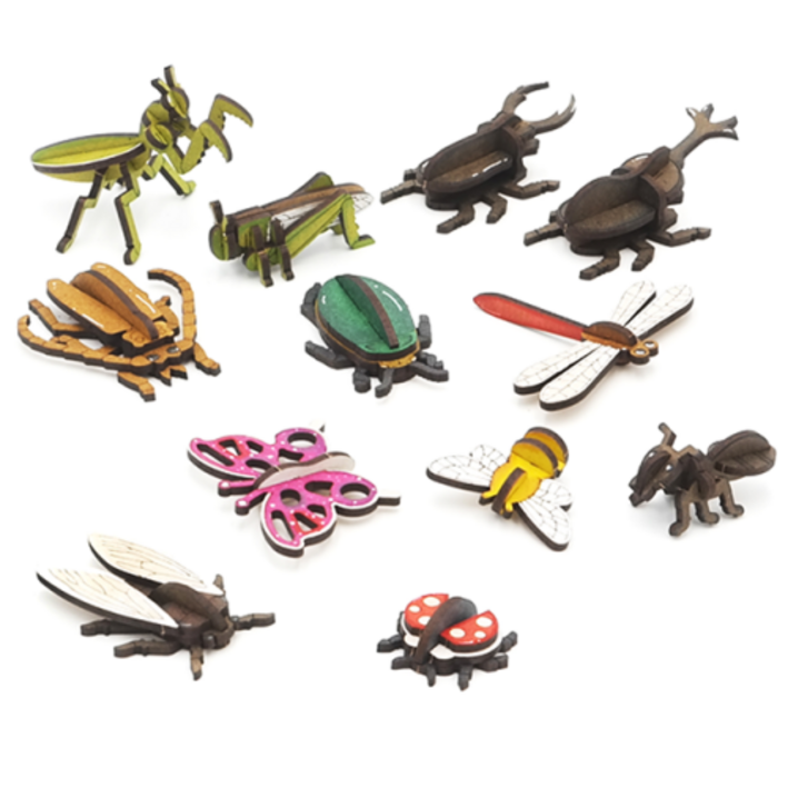 아트박스퍼즐이야기 3D입체퍼즐 나무퍼즐 곤충시리즈 12종 만들기, 단일상품