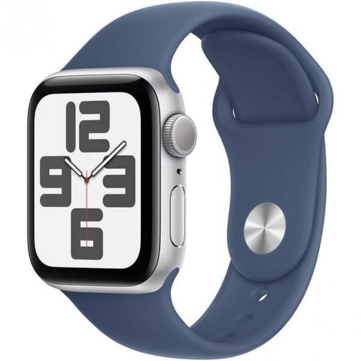 애플워치 피트니스트래커 밴드 스마트워치 Apple Watch SE 2세대 GPS 40mm 실버 알루미늄 케이스와 데님 스포츠 SM 리퍼