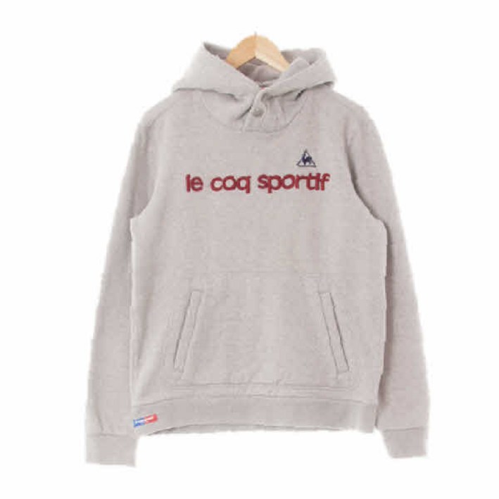 4036 르꼬끄스포츠 그레이 면혼방 볼드레터링스웨트후드티 [95]