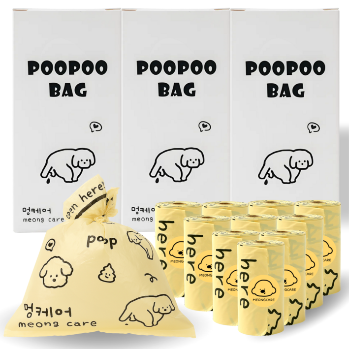 멍케어 강아지 배변봉투 리필형 풉백 똥츄, 1세트, 360개입, 베이지