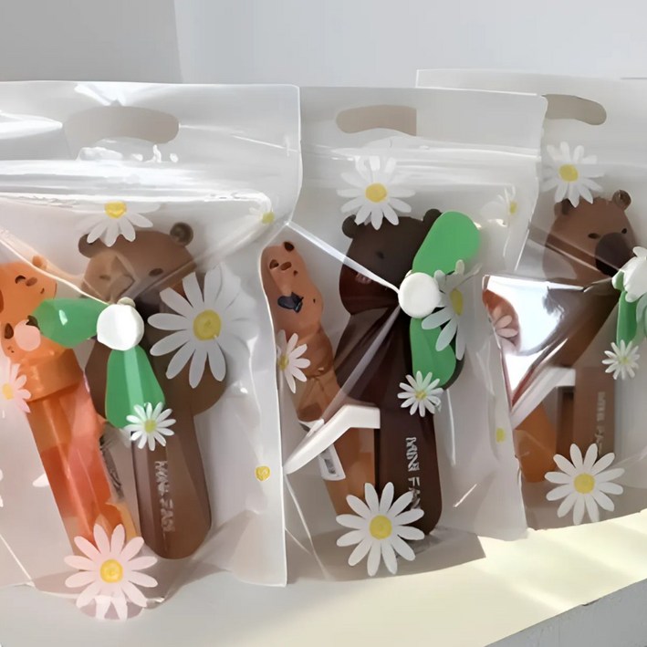 카피바라 자가발전 휴대용선풍기 비누방울 어린이집 유치원 답례품 선물포장세트 6ea, 6개, 혼합 색상