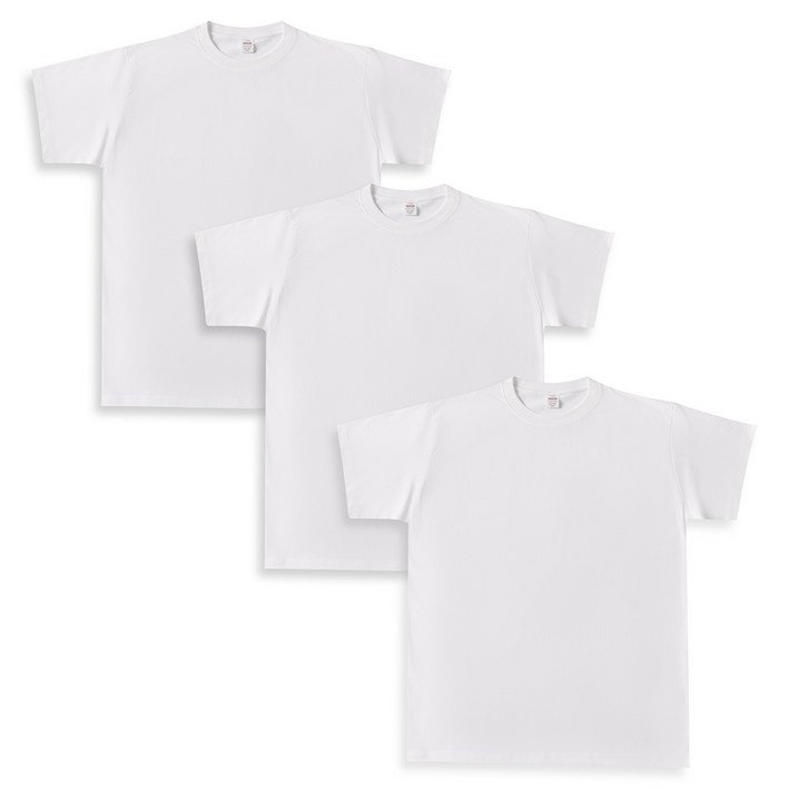 1+1+1 베이직 면 26수  라운드 반팔면티 3P세트 베이잉