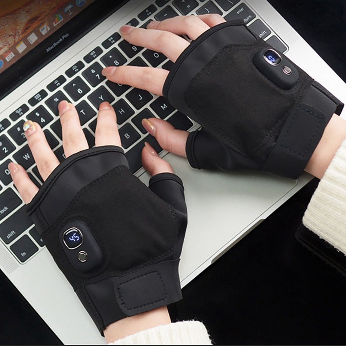 KC 인증 발열장갑 5단계 온도조절 오토바이 자전거 방한 열선장갑 반장갑 캠핑 낚시 장갑 기모 아웃도어 장갑 물세탁가